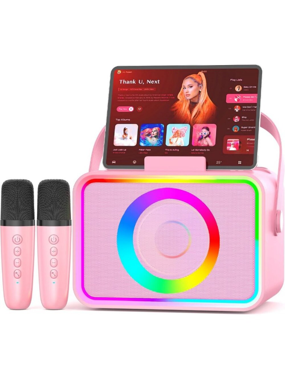 Karaoke Machine for Kids & Adults - Bluetooth Speaker with 2 Wireless Mics